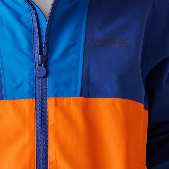 Kids' Hanleigh Waterproof Jacket Oxford Blue New Royal Persimmon