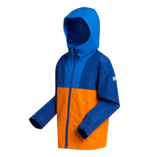 Kids' Hanleigh Waterproof Jacket Oxford Blue New Royal Persimmon