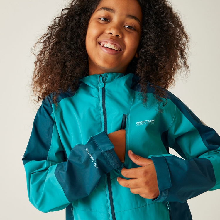 Kids Calderdale III Waterproof Jacket Tahoe Blue Moroccan Blue Regatta UK
