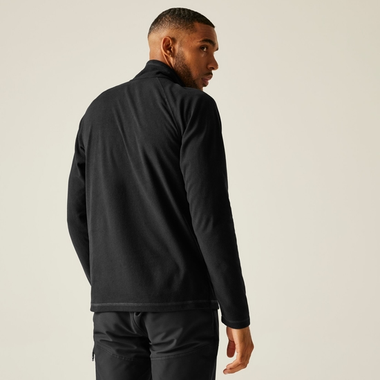 Montes Mini Stripe leichtes Fleece-Sweatshirt mit halblangem Reißverschluss für Herren Schwarz