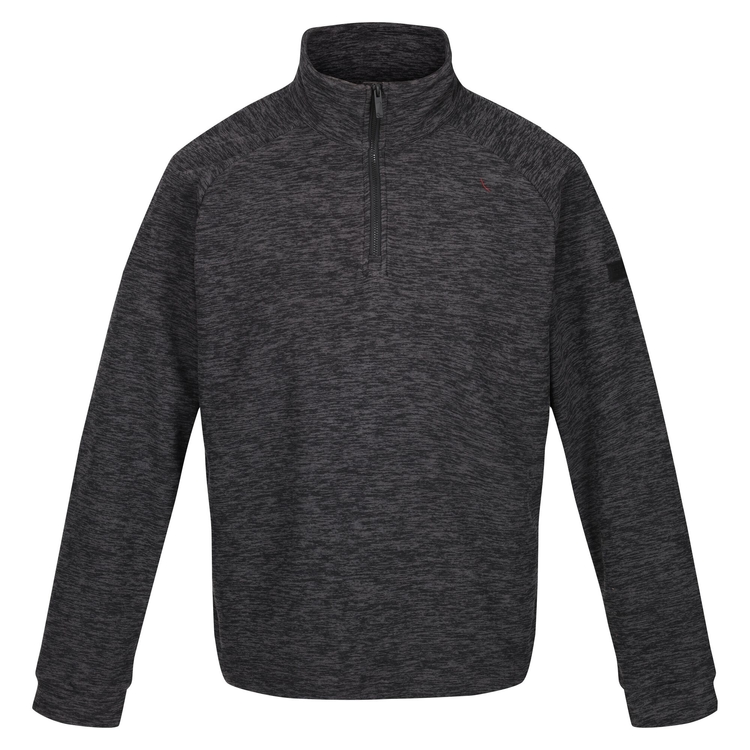 Men s Eithan Quarter Zip Fleece Black Dark Grey Marl Regatta ROW