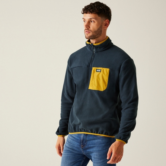 Men's Frankie Half Zip Fleece - Navy Mustard | Regatta