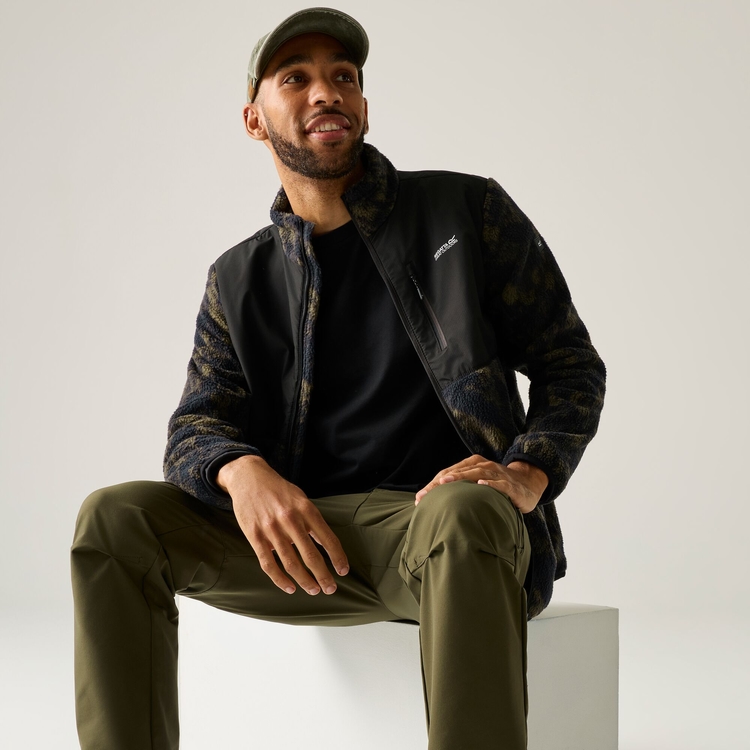 Men's Morran Water Resistant Full Zip Fleece - Textured Print