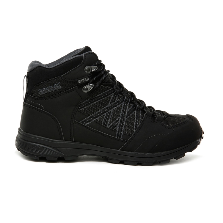 Men s Samaris II Waterproof Mid Walking Boots Black Granite Regatta ROW