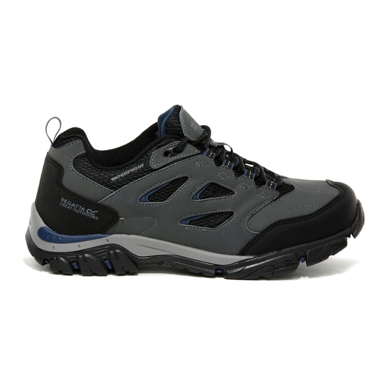 Men's Holcombe Waterproof Low Walking Shoes - Granite Dark Denim ...