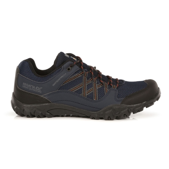 Men's Edgepoint III Waterproof Walking Shoes Navy Burnt Umber - Main Image