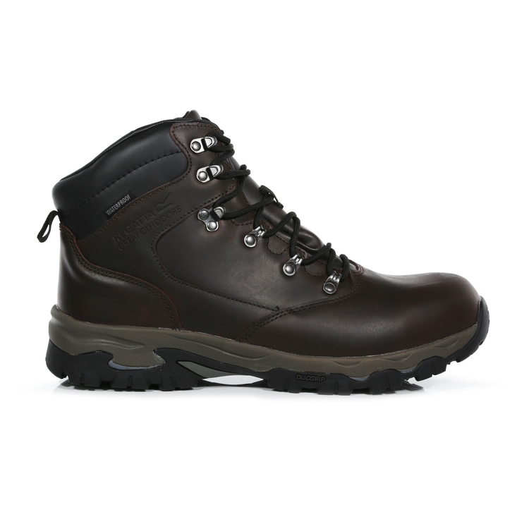 Men s Tebay Leather Waterproof Walking Boots Peat