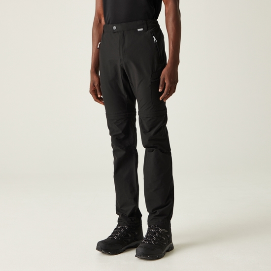 Men's Highton Zip Off Walking Trousers - Black