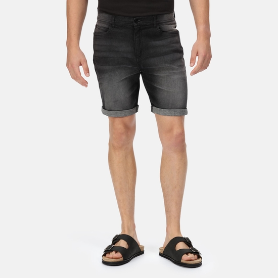 Men s Dacken Vintage Look Denim Shorts Black Denim Regatta ROW