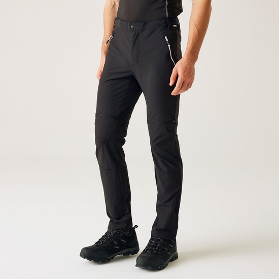 Men's Mountain Zip Off Walking Trousers Black
