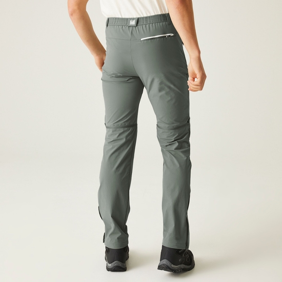 Men's Mountain Zip Off Walking Trousers Agave Green