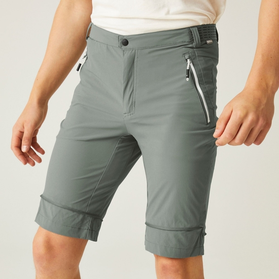 Men's Mountain Zip Off Walking Trousers Agave Green