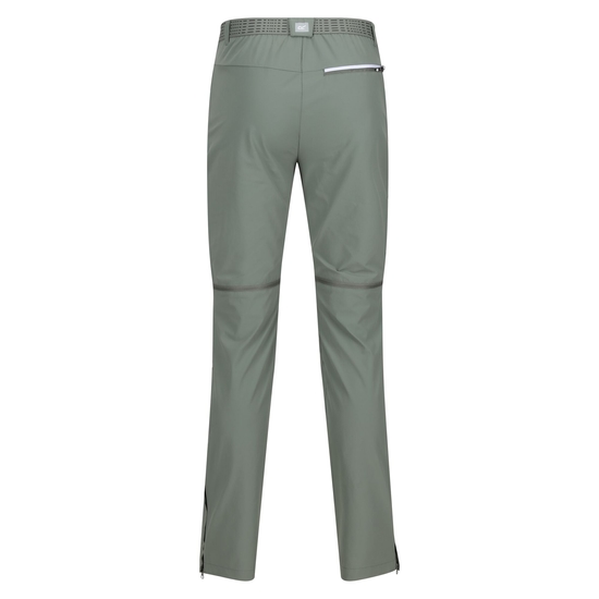 Men's Mountain Zip Off Walking Trousers Agave Green