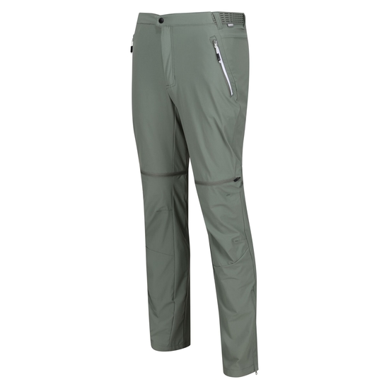 Men's Mountain Zip Off Walking Trousers Agave Green