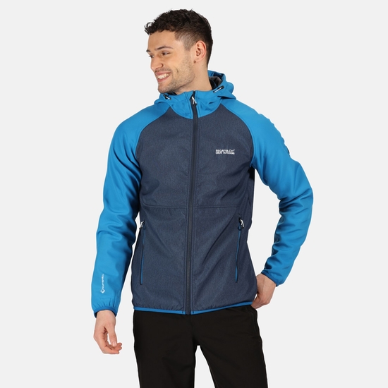 Men s Arec II Hooded Softshell Walking Jacket Imperial Blue Nightfall