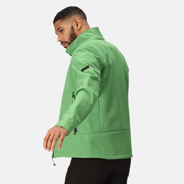 Mens green softshell jacket top