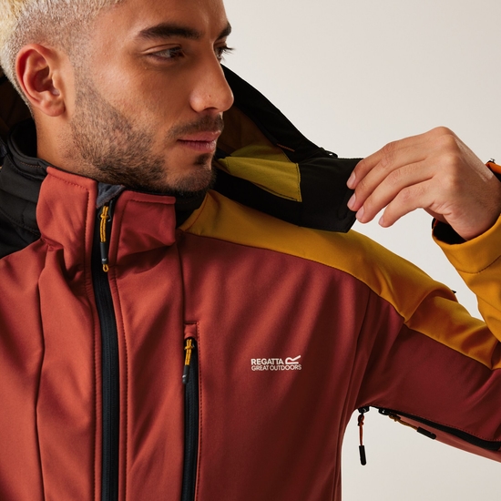 Men's Hewitts X Softshell Jacket Red Ochre Black