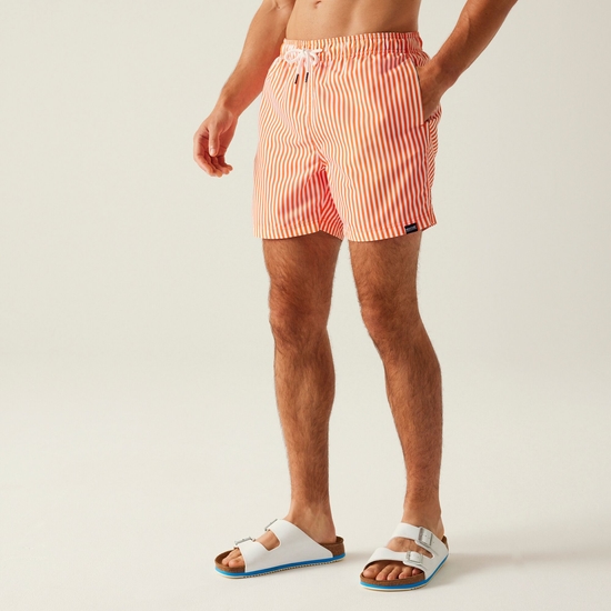 Men's Loras Swim Shorts - Celosia Orange Stripe | Regatta UK