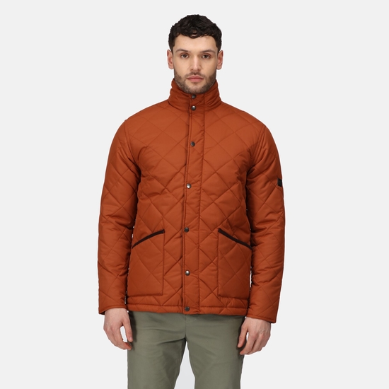Londyn Homme Veste chaude matelassee motif losange Orange Regatta FR