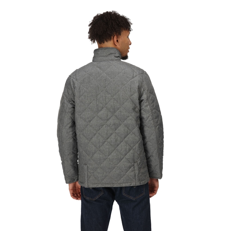 Men s Londyn Quilted Jacket Dark Grey Marl