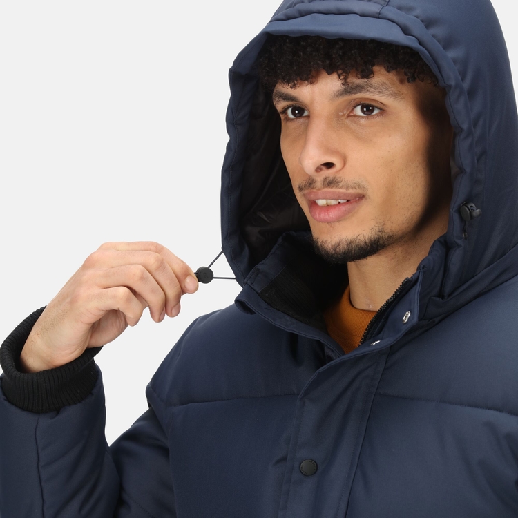 Navy lightweight puffer jacket discount