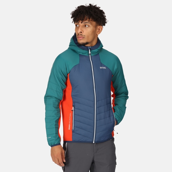 Męski softshell z kapturem Trutton - Niebiesko-zielony