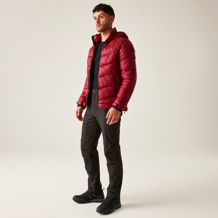 Dark red puffer jacket shop