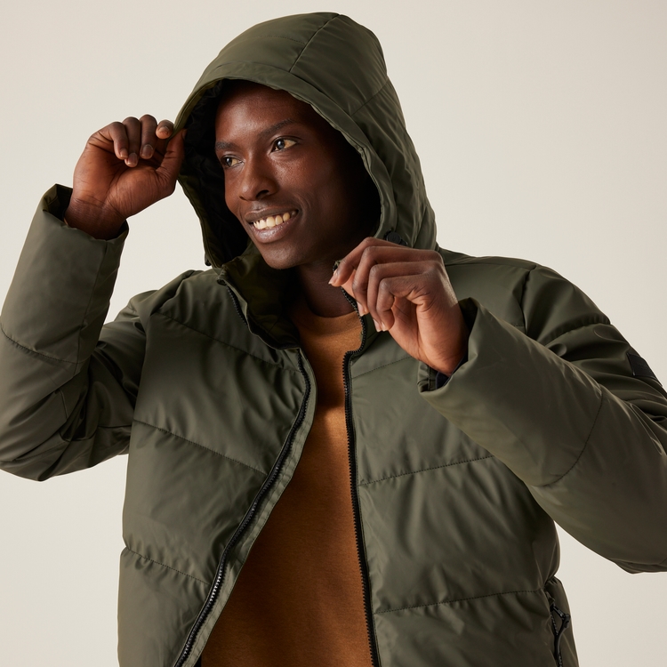 Mens khaki quilted jacket 2025