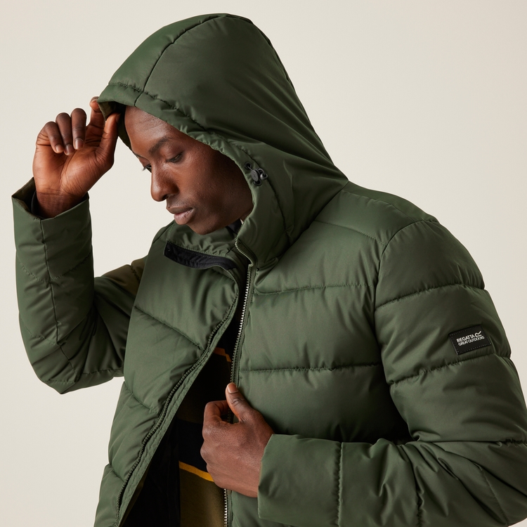 Mens khaki padded jacket discount