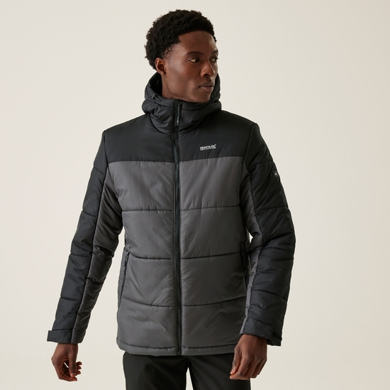 Men s Nevado VII Insulated Padded Jacket Black Dark Grey Regatta ROW