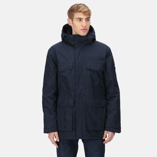 Men s Palben Waterproof Insulated Parka Jacket Navy Black