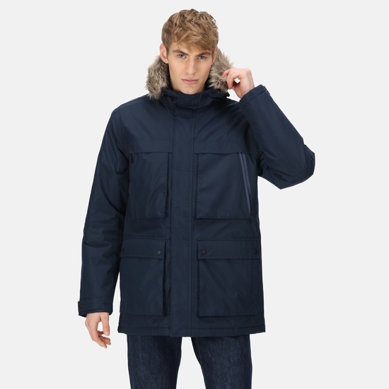 Men s Volter Waterproof Insulated Parka Heated Jacket Navy