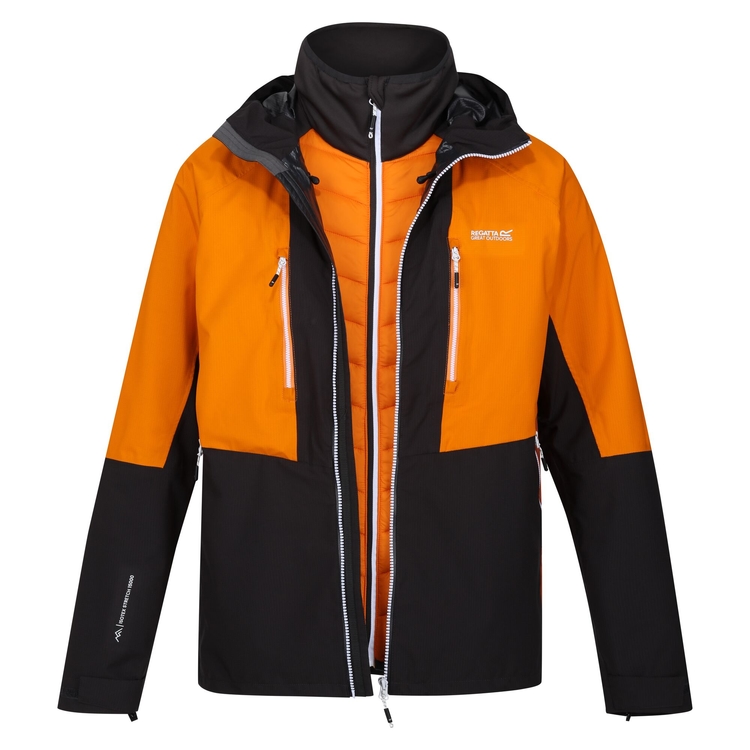 Men s Sacramento IX 2 in 1 Waterproof Jacket Ash Orange Pepper Burnt Copper
