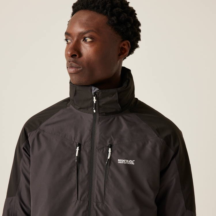 Men s Winter Calderdale II Waterproof Jacket Ash Black Regatta UK