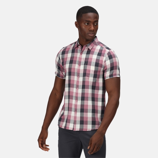 Men s Ryker Short Sleeve Check Shirt Mauve Check