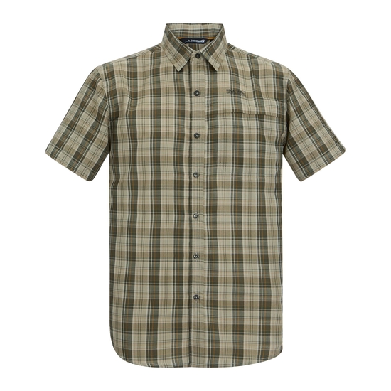 Men's Mindano Short Sleeve Shirt Light Sage Multi Cross Check 