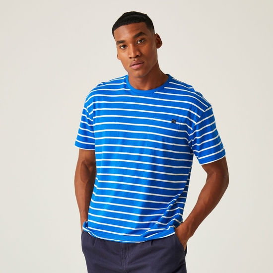 Men's Shorebay Tee II T-Shirt - Oxford Blue White Stripe