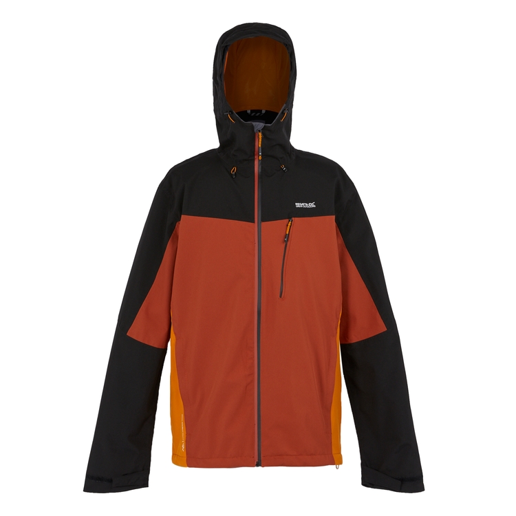 Men s Birchdale Waterproof Jacket Red Ochre Black Regatta UK