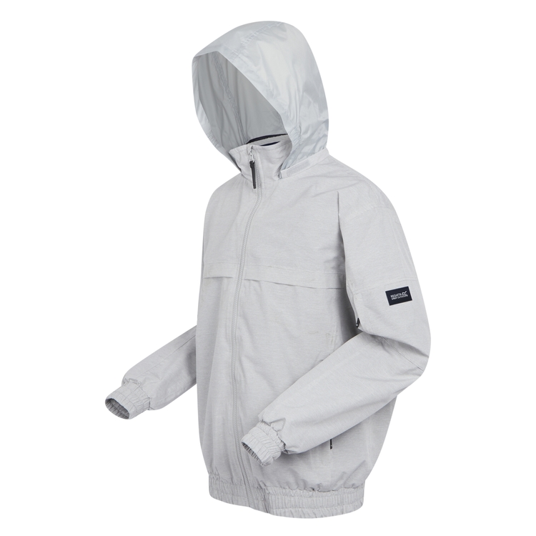Men s Shorebay Waterproof Jacket Silver Grey Linear Stripe