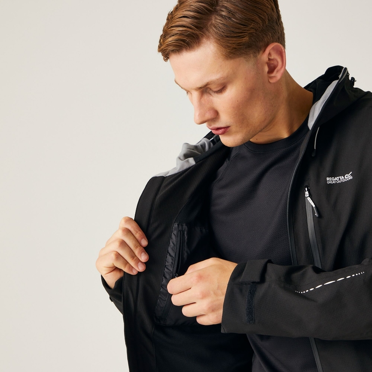 Męska kurtka przeciwdeszczowa Okara - Czarny | Regatta PL