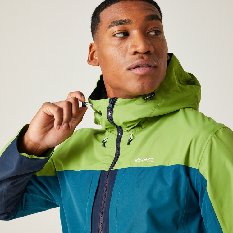 Men s Maland Waterproof Jacket Piquant Green Moroccan Blue Navy Regatta IE