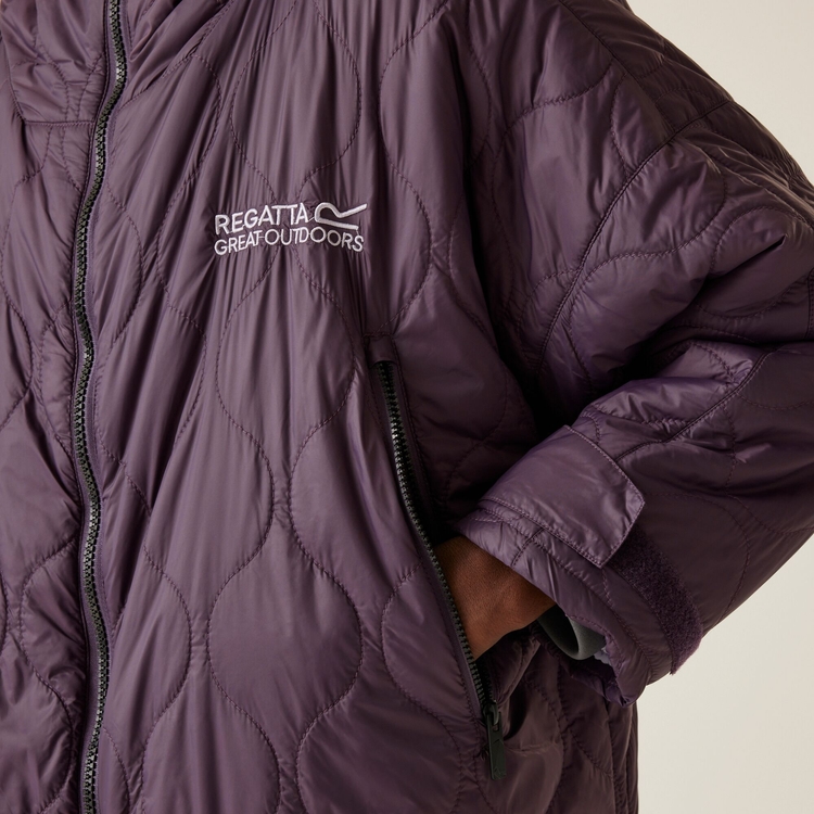 Wattierter Frottee-Bademantel für Erwachsene Lila Regatta DE