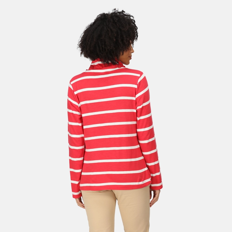 Women s Helvine Striped Sweatshirt Miami Red White Stripe