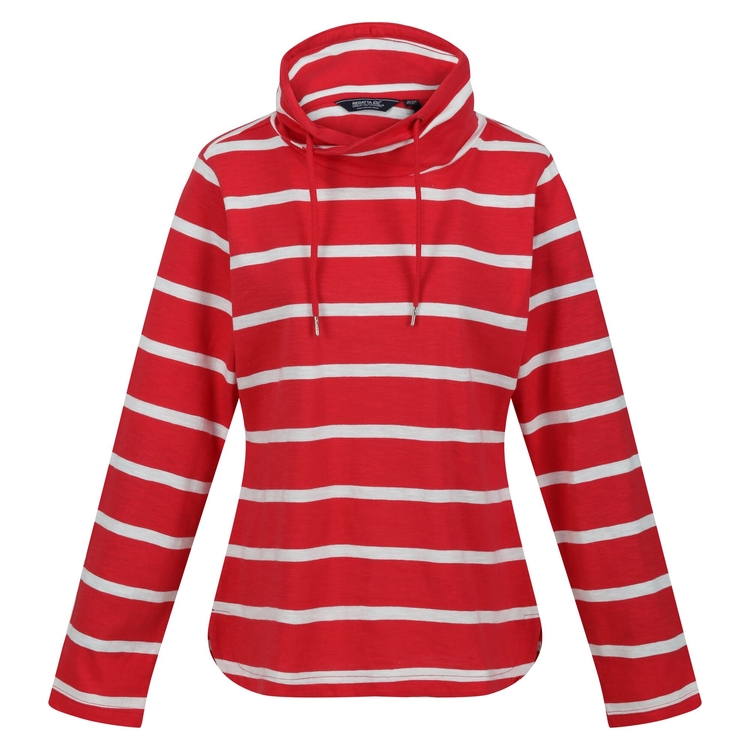 Women s Helvine Striped Sweatshirt Miami Red White Stripe Regatta UK