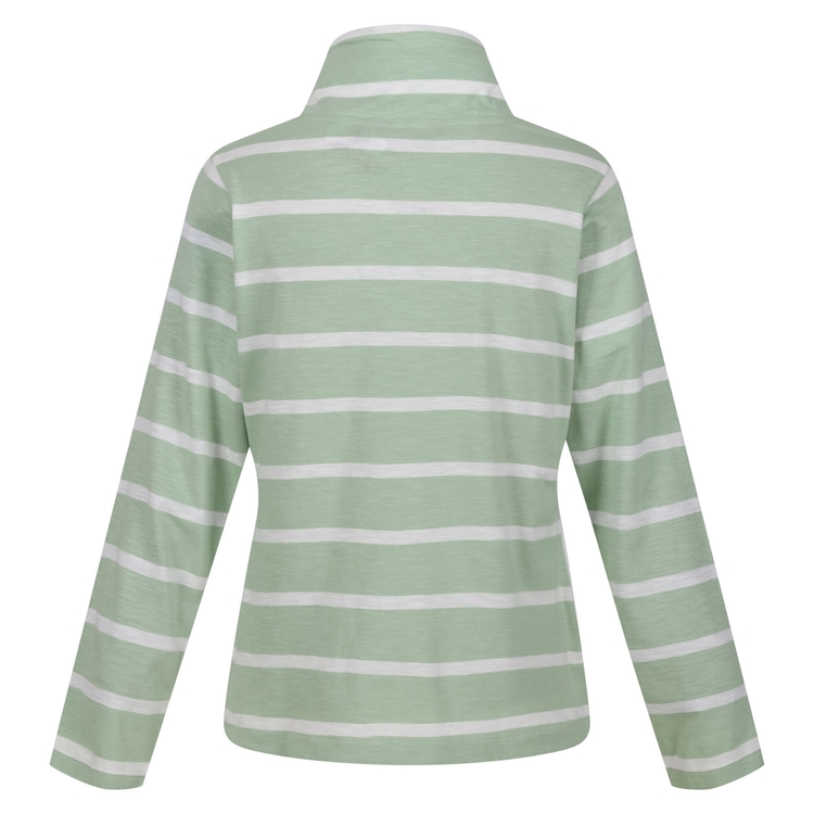 Women\'s Helvine Striped Sweatshirt - ROW Regatta Quiet Stripe Green White 