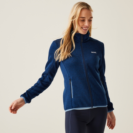 Women's navy zip up fleece sale