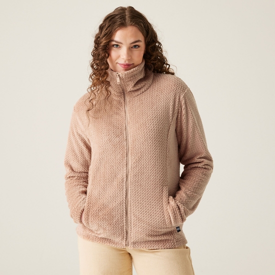 Women s Heidy Fluffy Full Zip Fleece Warm Taupe Regatta UK