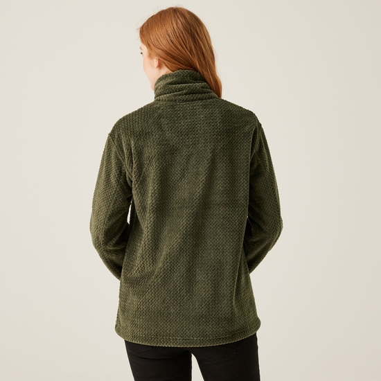 Women's Heidy Fluffy Full Zip Fleece Dark Khaki