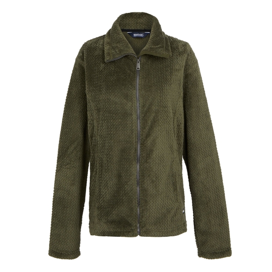 Women's Heidy Fluffy Full Zip Fleece Dark Khaki