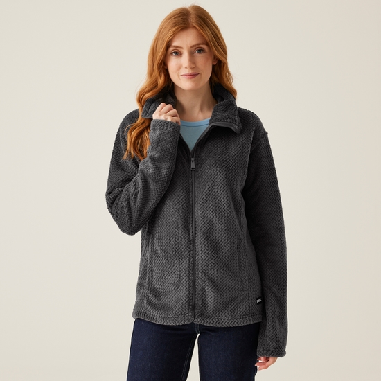 Women's furry fleece full zip cheap
